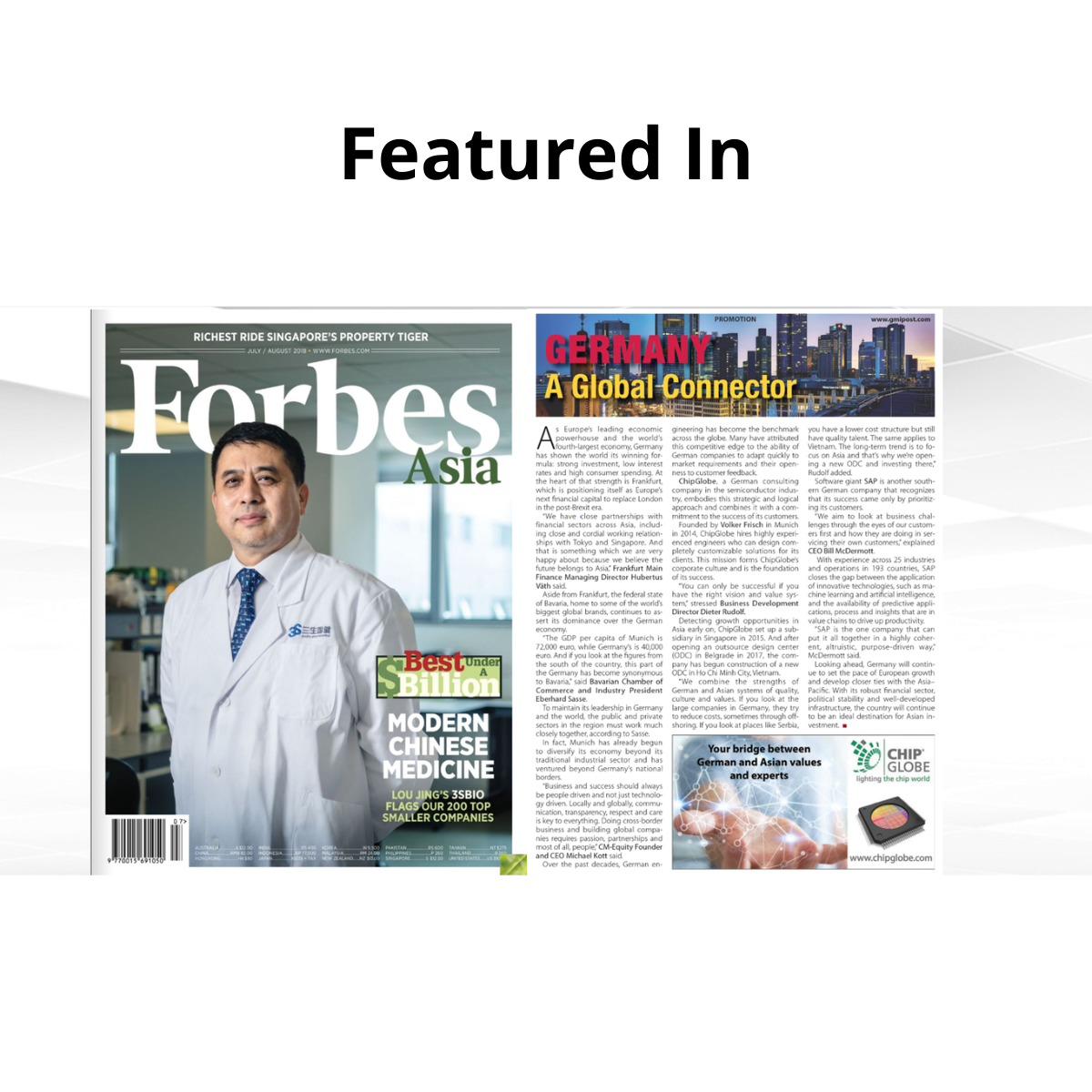 ChipGlobe featured in Forbes Asia and international press